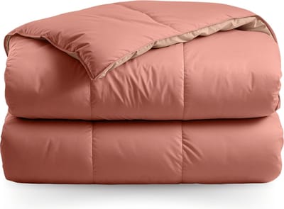 Zelesta Deluxe Duo Salmon & Peach 140x200 - Dekbed zonder overtrek - 30 dagen proefslapen - Eco Cloud vulling - Wasbaar hoesloos dekbed - Bedrukt dekbed - Percal katoen dekbed - All Year Winterdekbed & Zomerdekbed