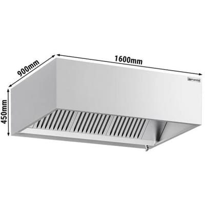 GGM Gastro Induktions-Kastenhaube - 1600mm - ohne Motor - mit Filter & Licht