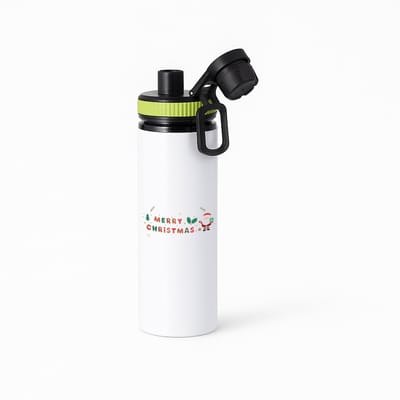 Hacebo® - Kerst merry christmas kerstman waterfles met draaidop groen - Kerstmis - Kerst beker - winter - kerst - christmas - kerst cadeau - water fles - 850ML