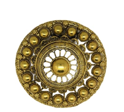 Zeeuws meisje - hanger Extra Groot met lange bolletjesketting veguld 70 cm en korte veterketting 40 cm- Verguld -Zeeuwse knoop 7 cm doorsnede