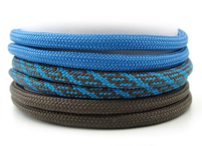 Paracord armbandjes voor heren set van 3 met verstelbare schuifknoop vanaf 17 cm in turqoise en bruin