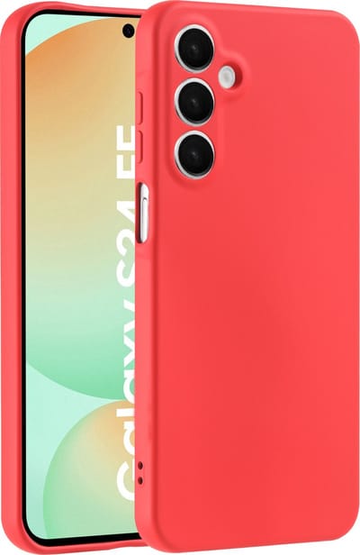 Hoesje geschikt voor Samsung Galaxy S24 FE hoesje zacht siliconen- Arara backcover - Rood