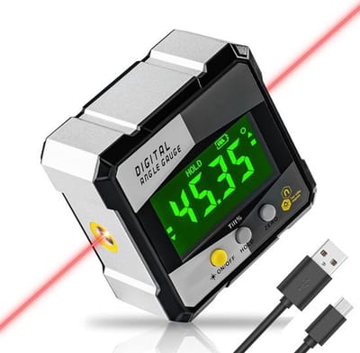 Hellingmeters - Digitale Hoekmeter - Laser afstandsmeters - LCD Scherm digitale waterpas - Digitale Hellingmeter - Hoekmeter - USB-oplader - voor Auto Timmerwerk Bouw en Metselwerk - meetgereedschap - met Opbergtas