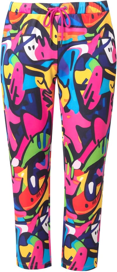 Angel of Style - Dames - Joggingbroek Loose Fit sweatstof all-over print - Multicolor - Maat 50