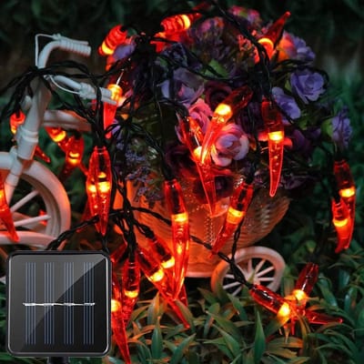 Waterdichte Chili Fairy Lights voor Buiten - 23ft met 50 LED's voor Tuin, Feest, Kerst en Bruiloft Decoratie