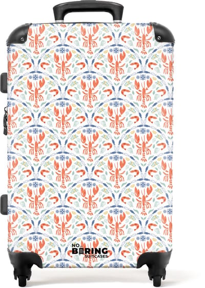 NoBoringSuitcases.com - Grote koffer - Schaaldieren patroon kleurrijk - Kinderkoffer geschikt voor jongen en meisjes - Reiskoffer met 4 wielen - Trolley op wieltjes - Rolkoffer groot kinderen - 72 liter - Ruimbagage valies 20kg
