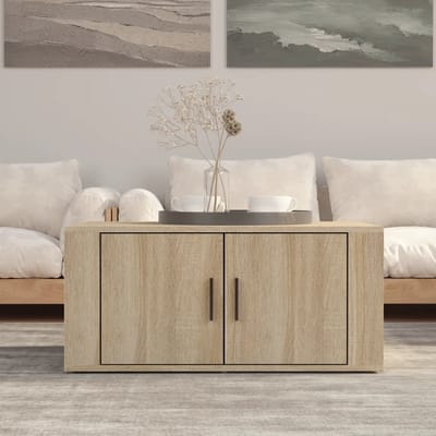 vidaXL - Salontafel - 80x50x36 - cm - bewerkt - hout - sonoma - eikenkleurig