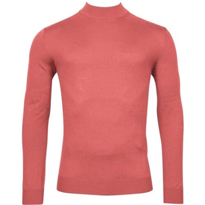 Thomas Maine Trui Turtleneck Single Knit Coral / male