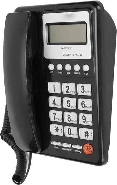 Vast Telefoon - Kantoor Telefoon - Zakelijk Gebruik - VIP Geheugen Opslag - 21 x 16 x 8 cm - Zwart