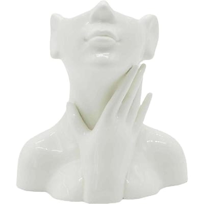 Eenvoudige Keramische Vaas Bloemstuk Decoratieve Vaas Woonkamer Ornament white