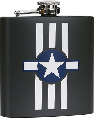 Zakfles/heupflacon groen 180ml- USAF stripes