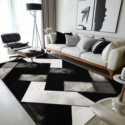 Modern Geometrisch Ruit Tapijt voor Woonkamer Huisdecoratie Zachte Grote Oppervlakte Kleden Slaapkamer Antislip Wasbare Bedzij Vloermatten 80*120cm