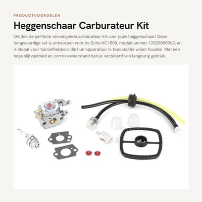 Dailygoods- Heggenschaar Carburateur Set - Vervangende Accessoires - Aluminium - Slijtvast - Eenvoudig te Installeren - Verbeterde Efficiëntie