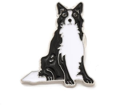 Pin hond, bordercollie, huisdier, kledingspeld, broche, sierpin
