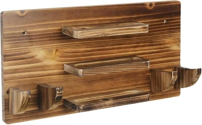 Tafeltennis Organizer - Paddle Houder - Sportuitrusting Opbergen - Voor 6 Rackets - Hout - Beige