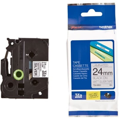 Labeltape Brother TZe, TZ TZe-M951 PET Tapekleur: Zilver (mat) Tekstkleur:Zwart 24 mm 8 m