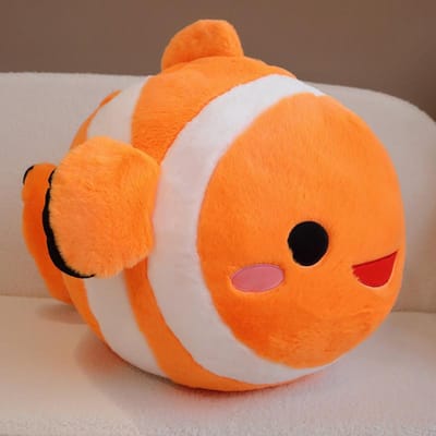 5060Cm Leuke Clownvis Pluche Speelgoed Cartoon Zachte Dikke Vis Knuffelkussen Zeedier Goudvis Poppetje Verjaardagscadeaus Voor Meisjes 50x32cm