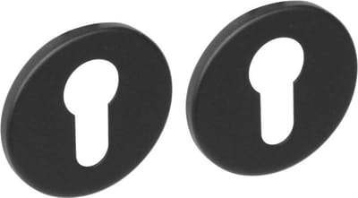 Intersteel Rozet met profielcilindergat rond rvs geborsteld mat zwart