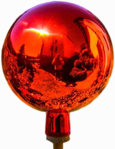 Tuinbol Oranje - Rozenbol Glas - Tuindecoratie - Handgemaakt Glas - 12 cm - Oranje
