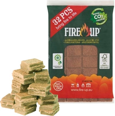 Fire-up Barbecue aanmaakblokjes - 64x - bruin - reukloos - niet giftig - BBQ
