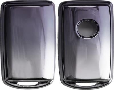 kwmobile autosleutel hoesje geschikt voor Mazda 3-Knoppen CX30 CX50 CX60 CX90 MX-30 hoes - TPU autosleutel behuizing - Beschermende auto sleutel case - Sleuteletui in donkergrijs / zilver