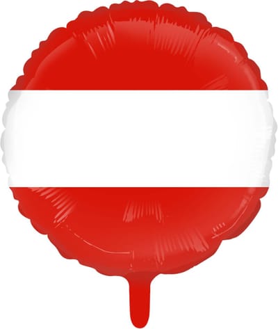 Wefiesta - Folieballon Oostenrijk - 45 cm - WK voetbal 2026 - WK voetbal versiering - WK voetbal outfit - Nederland WK