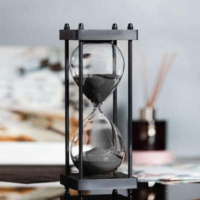 Grote Zandloper Timer - Zandglas Uurwerk - Koken en Spelletjes - Houten Frame - 10 x 4 x 4 inch