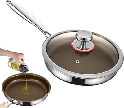 Inductie Omeletpan - Koekenpan Braadpan - Eieren Braden - Titanium Antiaanbaklaag - 26 cm - Zwart