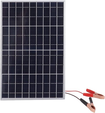 Polykristallijn Zonnepaneel - Zonnelader Set - Energie Opwekken - IP65 Waterdicht - 15W 18V - Zwart