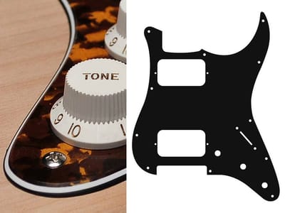Boston ST-333-RY pickguard, Stallion, HH, 3 pot holes, 3-5 switch, 3 ply, tiger yellow