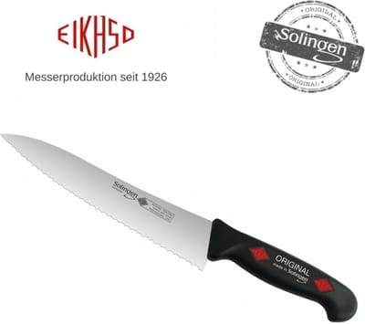 Eikaso Solingen Universeelmes 19 cm – Gekarteld RVS Lemmet – Ergonomisch Ergo Handvat