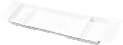 Badrek Uitschuifbaar - Badtafel Plank - Ontspannen in Bad - Antislip Bevestiging - 55-78 cm - Wit