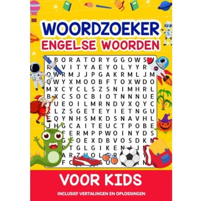 Woordzoeker Voor Kinderen - Engelse Woorden, Inclusief Vertaling - Boeken Boulevard