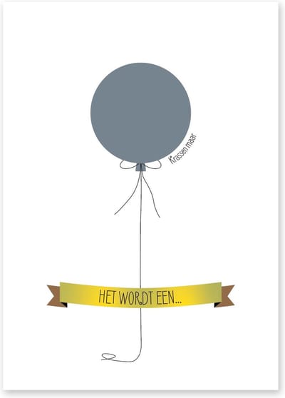 Gender reveal kraskaart | Ballon | 10 stuks | Meisje