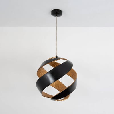 Holländer LED hanglamp INFULUCE, zwart/goud, Ø 52 cm, metaal, dimbaar
