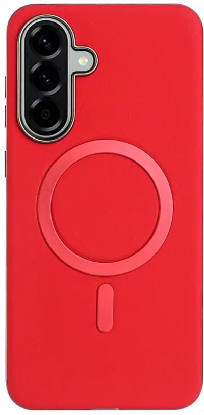 Samsung Galaxy A56 Hoesje met MagSafe | TPU Back Cover Beschermhoes | Magnetische MagSafe Ring | Slank Flexibel Telefoonhoesje | Rood