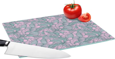 Glazen Snijplank - 28x20 - Patroon - Bloemen - Design - Snijplanken Glas
