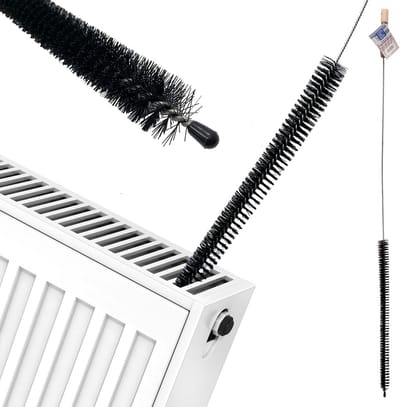 120 cm Flexibele Radiatorborstel met Houten Handvat – Smalle Langbereik Borstel voor Stof en Pluis