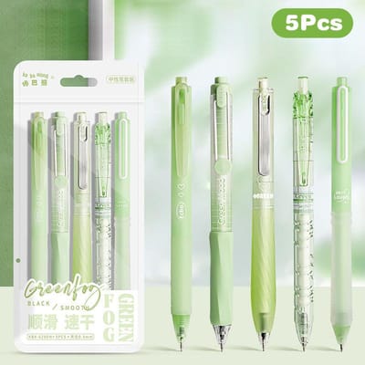 5 stuks Mode Gelpennenset Effen Kleur Schattig Sneldrogend Neutrale Pennen Mooie Studenten Schrijfwaren School Kantoor Benodigdheden groen