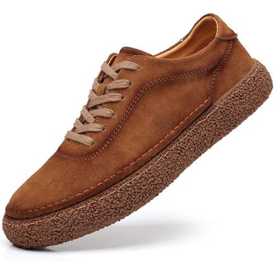 Herenschoenen Lente Retro Bruine Sneakers Heren Suède Vetersluiting Casual Schoenen Zachte Zool Zacht Oppervlak Platte Schoenen 41 brown