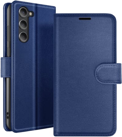 Zanae, Hoesje geschikt voor Galaxy S23 - Wallet Case met Stand & Magneetsluiting, Nachtblauw