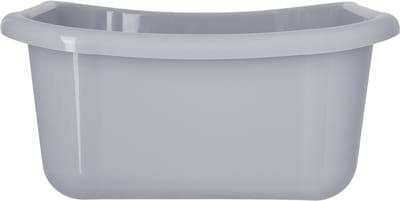 KADAX Rechthoekige wasbak, robuuste wasbak, waskom met comfortabele handgrepen, opbergcontainer, compacte reinigingsbak, kom (lichtgrijs, 12 liter)