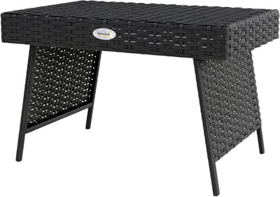 Buiten bijzettafel - Terrastafel inklapbaar - Ontspannen in de tuin - Ruim tafelblad - 60 x 41 cm - Zwart