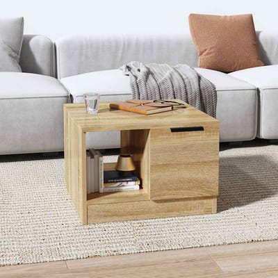 vidaXL - Salontafel - 50x50x36 - cm - bewerkt - hout - sonoma - eikenkleurig