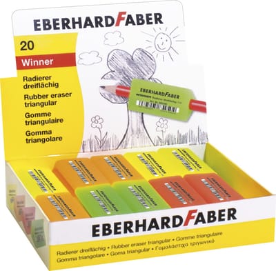 Eberhard Faber gum - Winner - 20 stuks - fluorkleuren - assorti - EF-585450