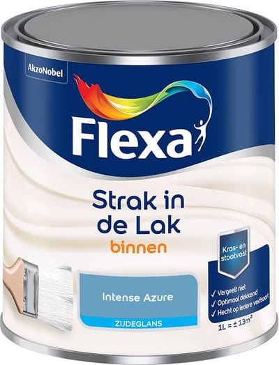 Flexa - Strak In De Lak Binnenlak Zijdeglans - Intense Azure - Mengverf - 1 L