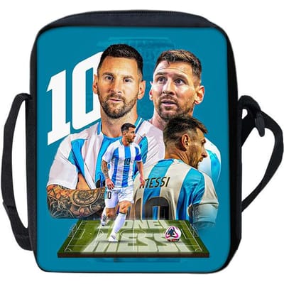 Voetbalster Schooltassen Telefoon Tas Boodschappentas M-Messi Bedrukt Leren, Reizen Schouder Messenger Bag Handtas Beste Cadeau