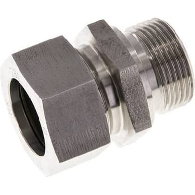 M33x2 Buitendraad x 28L RVS Rechte Snijring Koppeling 160 Bar DIN 2353 - FL2S-MC-ST-M33-28-L