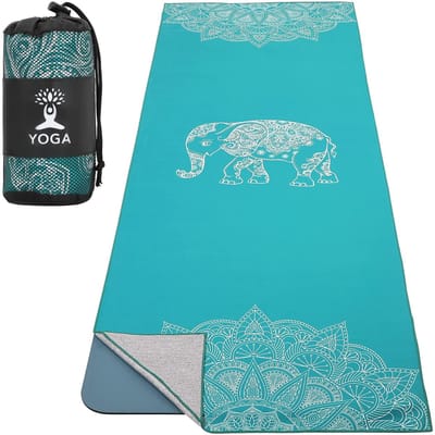 JHUBERS- Yogamat Antislip - Extra Dikke Fitnessmat - Sneldrogend - Hoekzak - Geschikt voor Yoga/Pilates - Drukpatroon - Yogahanddoek
