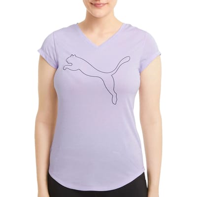 PUMA Train Favorite Heather Cat Tee Sportshirt Vrouwen - Maat XS